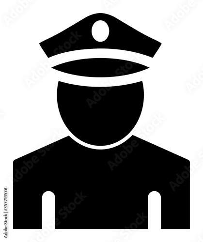 Policeman raster iconic symbol. A flat illustration design used for Policeman icon, on a white background. photo