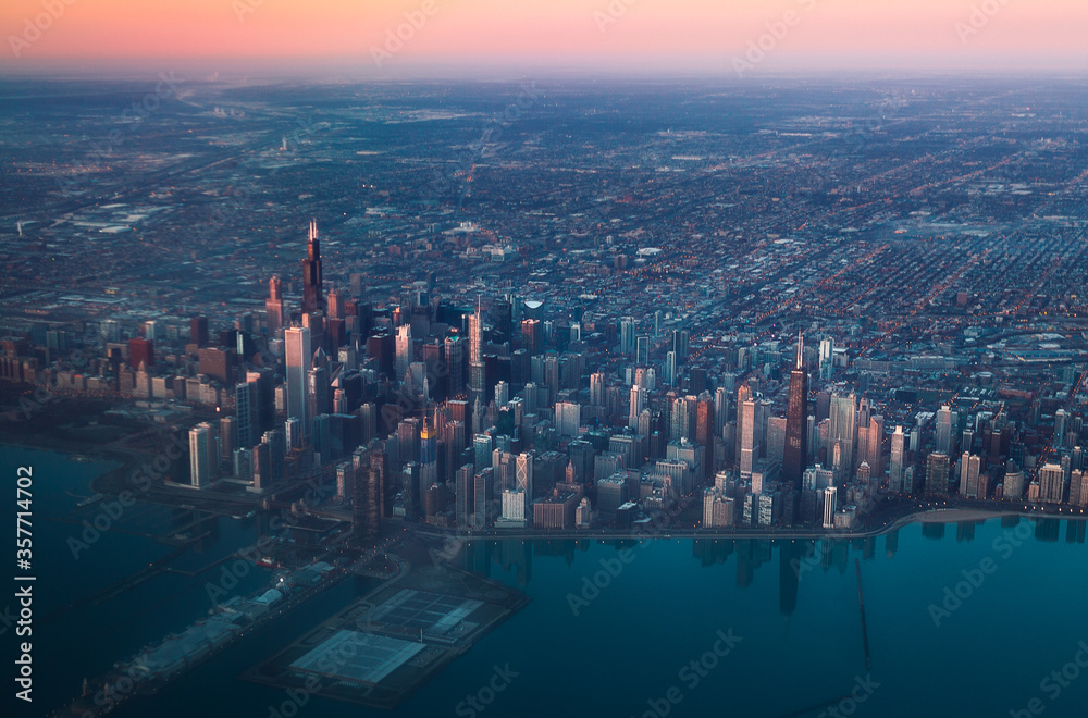 Fototapeta premium aerial view of chicago