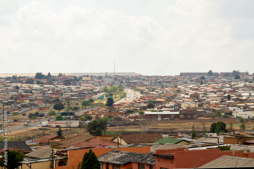 view from a hill of SOWETO in johannesburg in South Africa