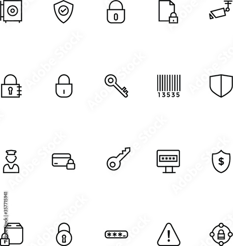 Security Line Vector Icons
