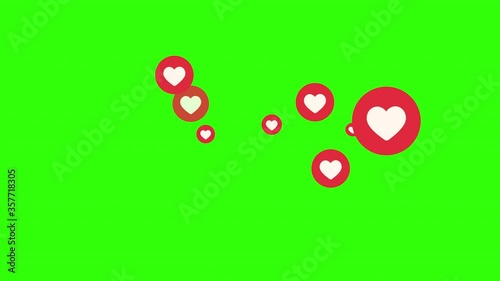 Animated Heart on green screen for social media. 4k video.