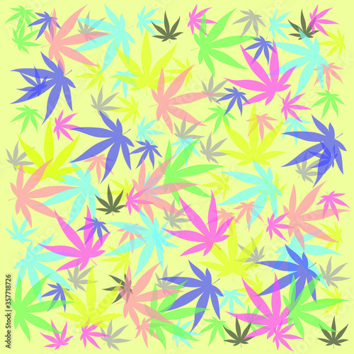 soft colors of cannabis leafs autumn motion