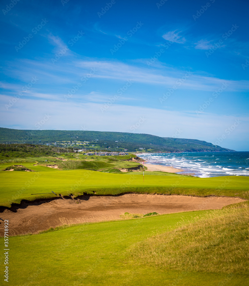 golf course in Nova Scotia overlooking the Atlantic Ocean
