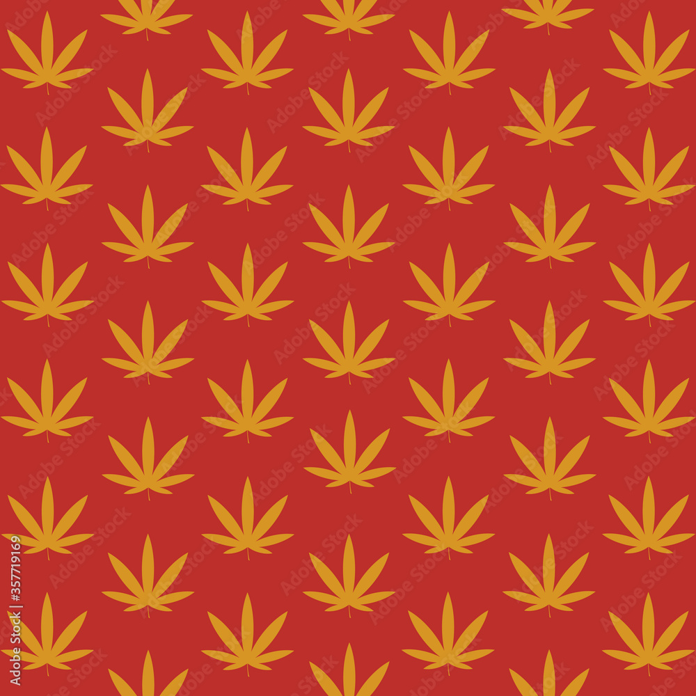 yellow marijuana shapes over orange background yellow marijuana shapes over orange background