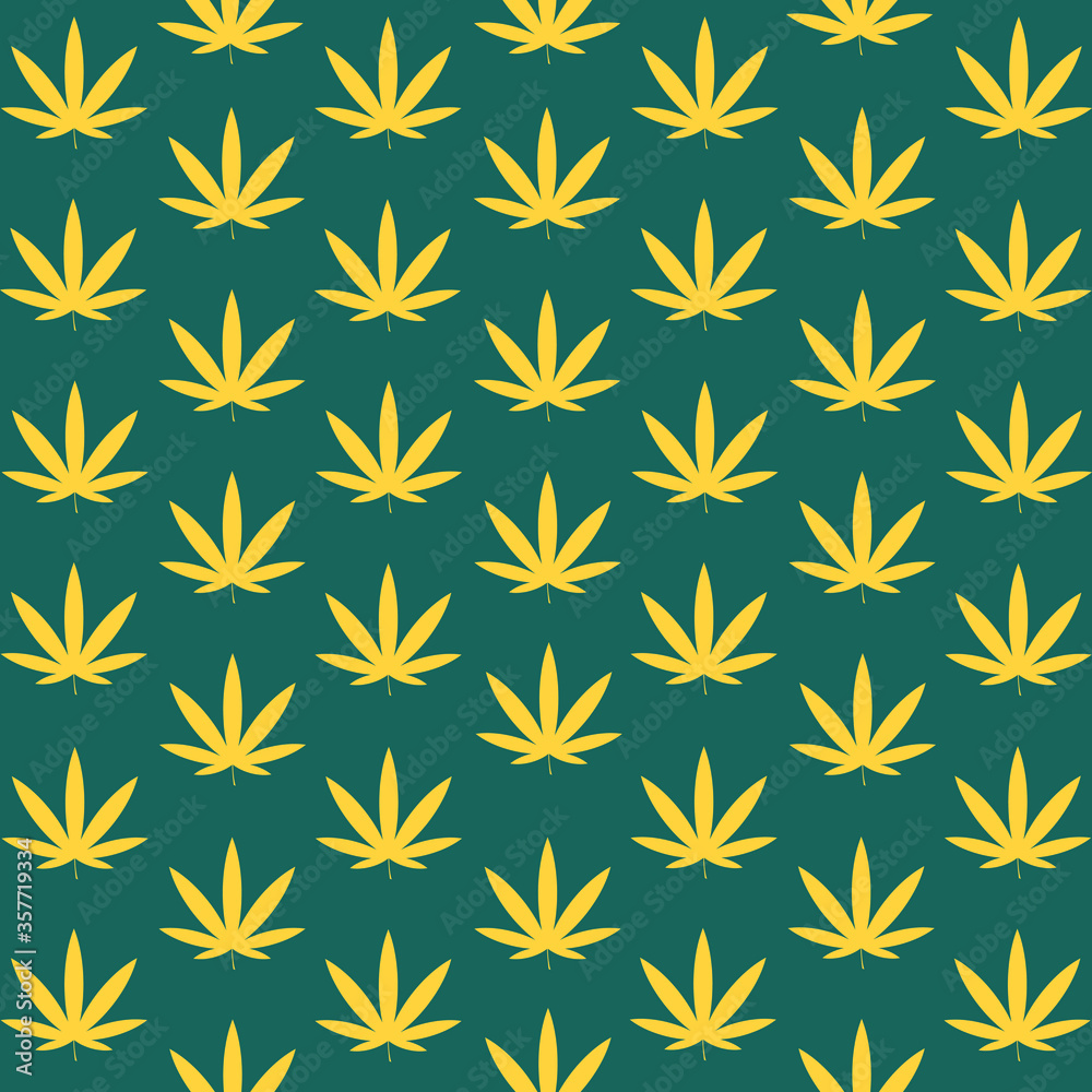 cannabis yellow patterns, blue water background cannabis yellow patterns, blue water background