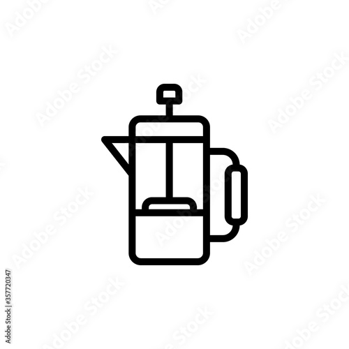 Tea, French press concept line icon. Simple element illustration. Tea, French press concept outline symbol design from Bar set. Can be used for web and mobile