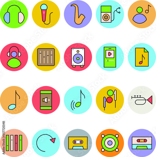 Music Colored Vector Icons