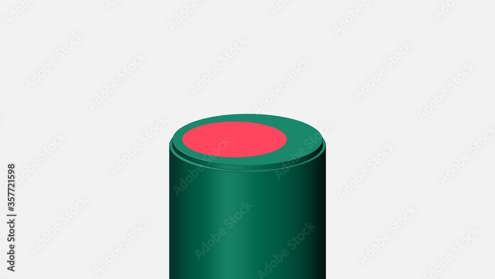 3D CYLINDER SHAPE NATIONAL FLAG : Bangladesh 3D CYLINDER SHAPE NATIONAL FLAG : Bangladesh