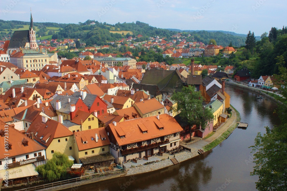 View of the old town of Cesky Krumlov