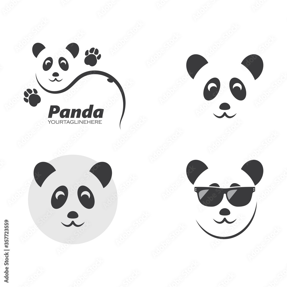Fototapeta premium panda icon logo vector illustration