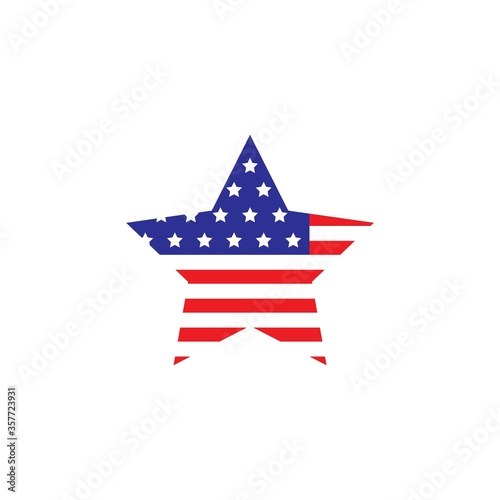 u.s.a flag vector star  illustration design