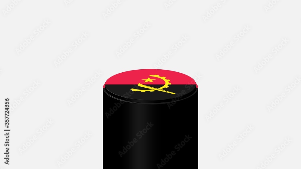 3D CYLINDER SHAPE NATIONAL FLAG : Angola 3D CYLINDER SHAPE NATIONAL FLAG : Angola