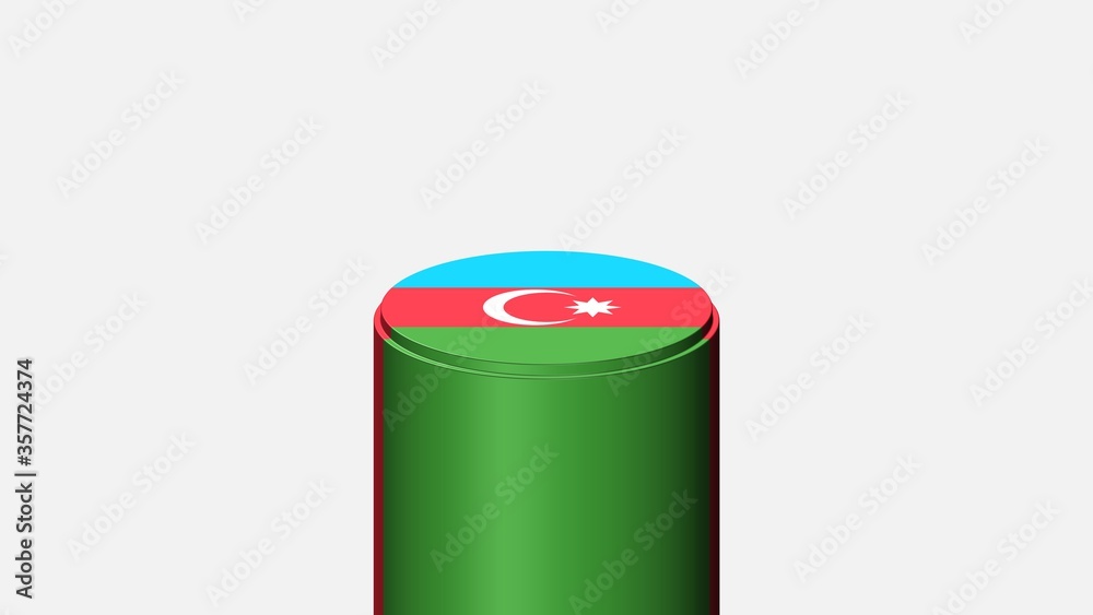 3D CYLINDER SHAPE NATIONAL FLAG : Azerbaijan 3D CYLINDER SHAPE NATIONAL FLAG : Azerbaijan