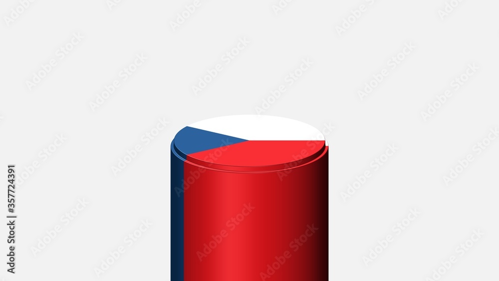 3D CYLINDER SHAPE NATIONAL FLAG : Czech 3D CYLINDER SHAPE NATIONAL FLAG : Czech