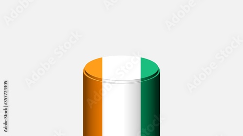 3D CYLINDER SHAPE NATIONAL FLAG : ivory coast / Ireland