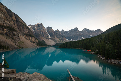 Beautiful Moraine Lake in Banff National Park during Clear Skies