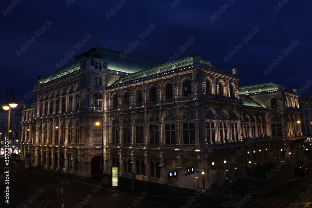 State Opera in Vienna Austria at night
