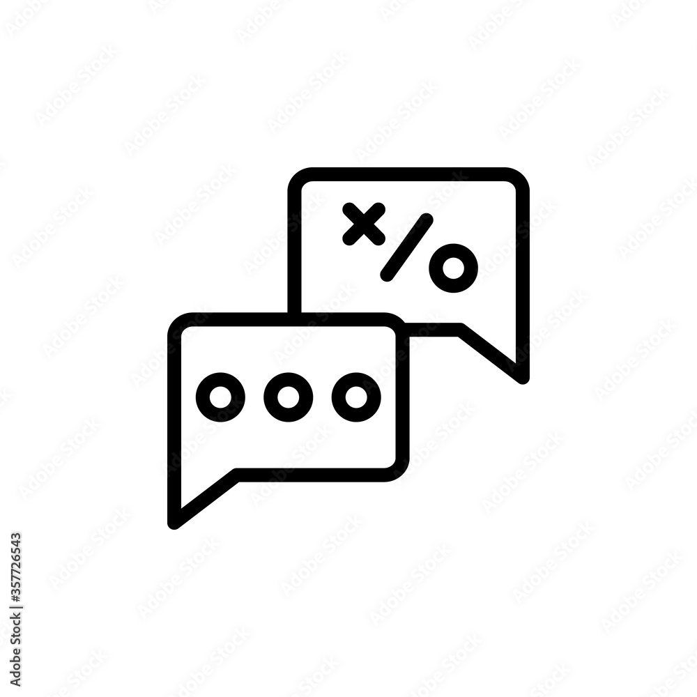 Chat concept line icon. Simple element illustration. Chat concept outline symbol design from Business strategy set. Can be used for web and mobile Chat concept line icon. Simple element illustration. Chat concept outline symbol design from Business strategy set. Can be used for web and mobile