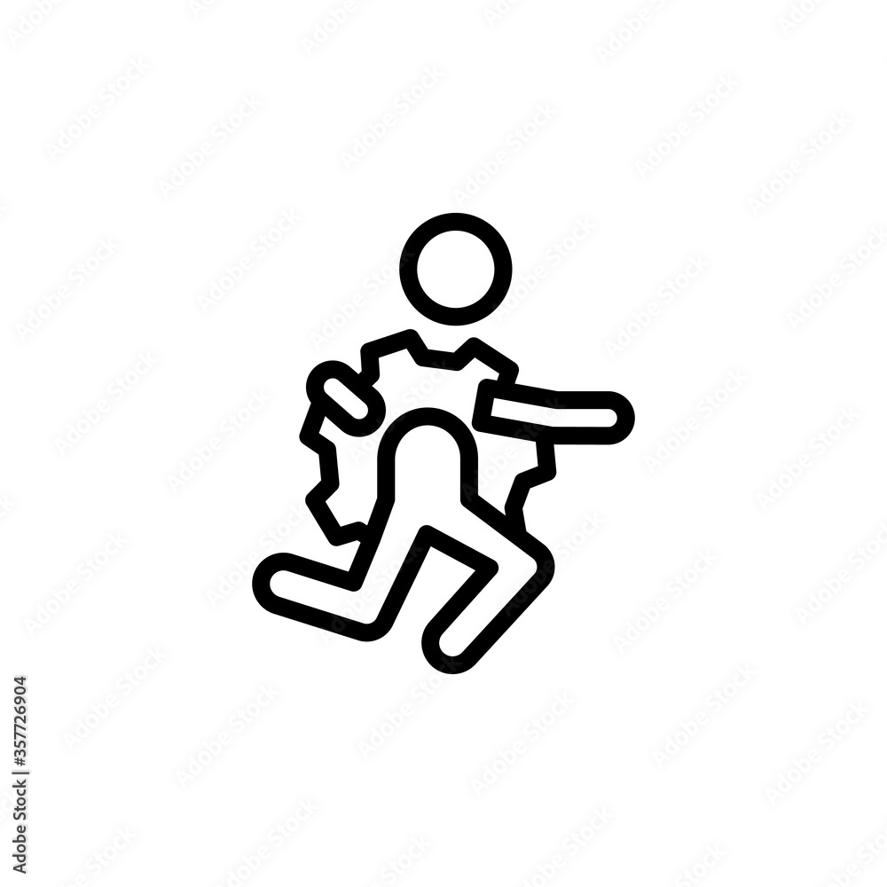 Gear, businessman concept line icon. Simple element illustration. Gear, businessman concept outline symbol design from Business strategy set. Can be used for web and mobile Gear, businessman concept line icon. Simple element illustration. Gear, businessman concept outline symbol design from Business strategy set. Can be used for web and mobile