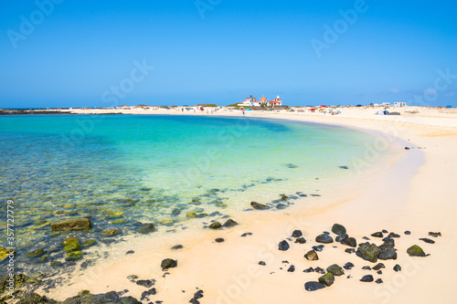 View of the beautiful Playa Chica Beach, El Cotillo - Fuerteventura, Canary Islands, Spain photo