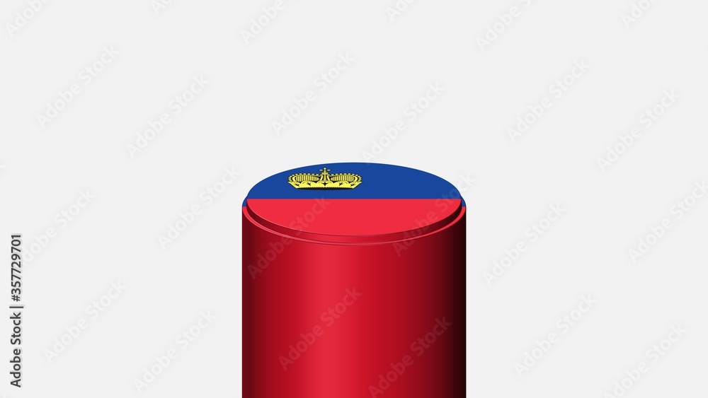 3D CYLINDER SHAPE NATIONAL FLAG : Liechtenstein 3D CYLINDER SHAPE NATIONAL FLAG : Liechtenstein