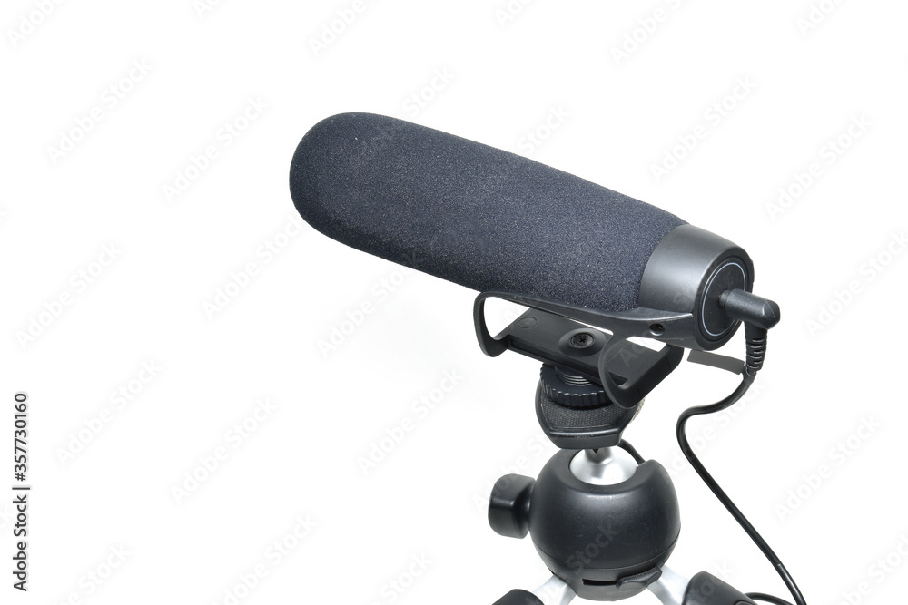 shotgun microphone isolated on white background shotgun microphone isolated on white background
