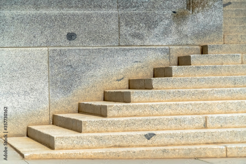 Close up of staircase treads against wall of Utah State capital Building Close up of staircase treads against wall of Utah State capital Building