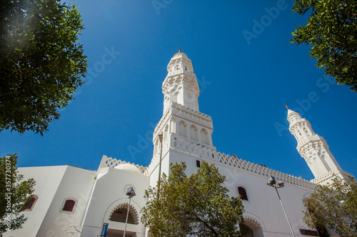 Qiblatain Mosque, a hostorical Mosque in Medina, Saudi Arabia. Hajj and Umrah pilgrims from all around the world visit this mosque during hajj and umrah. photo