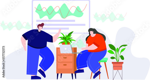 Two People discussing about marketing