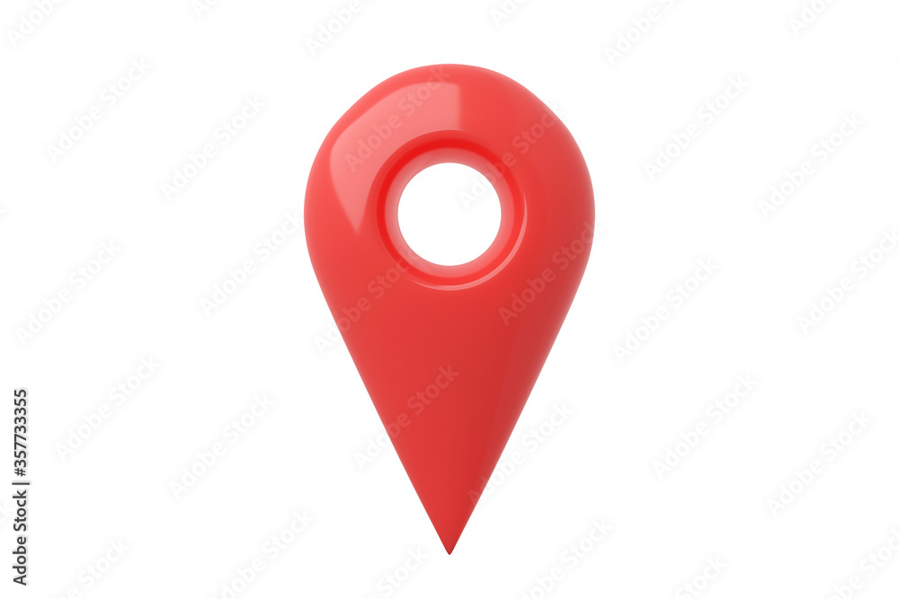 Isolated red map pointer on white background Isolated red map pointer on white background