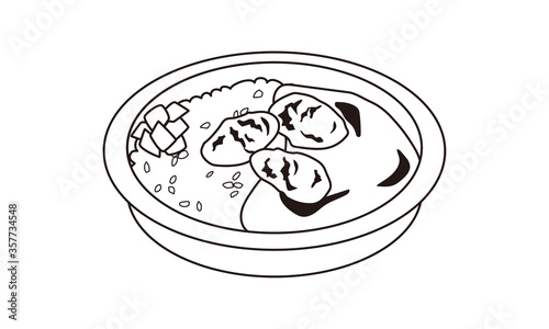 日本の持ち帰りのカキフライカレー弁当
