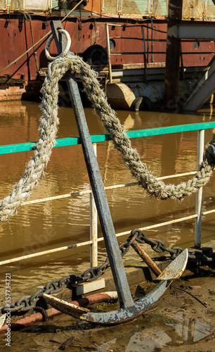 old anchor on the pier