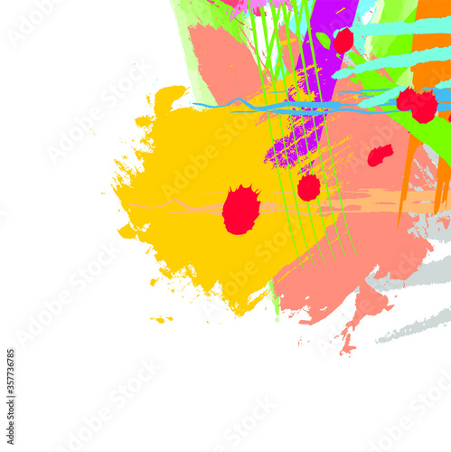 Abstract colourful paint brush and strokes, scribble lines pattern background. creative nice hand drawn and splash colours for your design. Nice tone colours fantasy stripes and grunge
