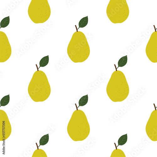 Pear. Colored Seamless Vector Patterns