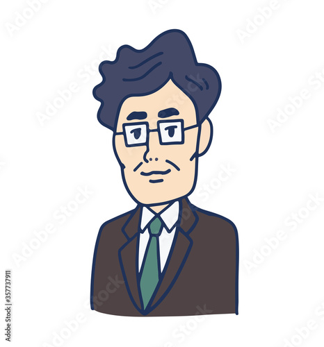 スーツを着た中年男性の上半身