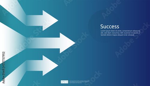 Business arrow target direction background to growth and success concept for presentation or web banner template. finance vision goal vector illustration