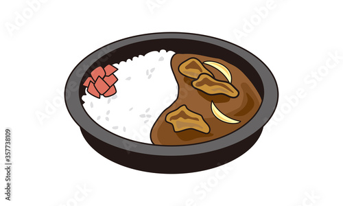 日本の持ち帰りのポークカレー弁当