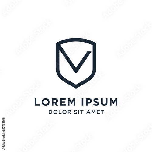 Letter V Shield Logo Line Vector Design Free Download Letter V Shield Logo Line Vector Design - GFXLoad