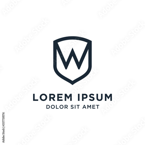 Letter W Shield Logo Line Vector Design Free Download Letter W Shield Logo Line Vector Design - GFXLoad