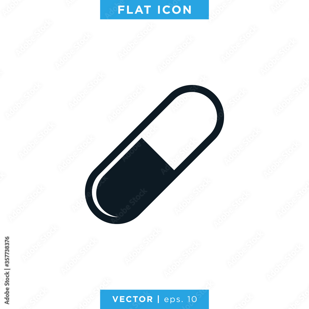 Medicine Capsule Icon Vector Logo Design Template. Medicine Capsule Icon Vector Logo Design Template.