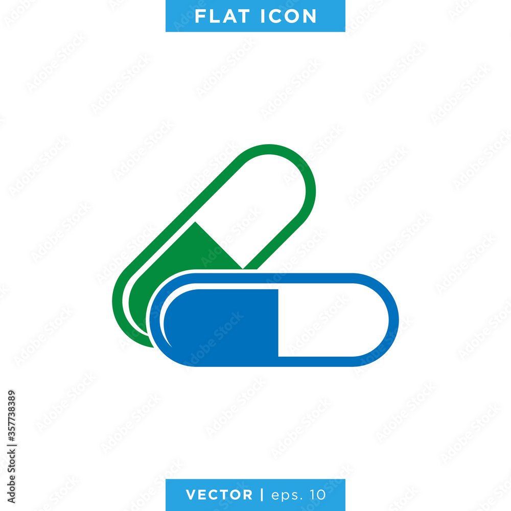 Medicine Capsule Icon Vector Logo Design Template. Medicine Capsule Icon Vector Logo Design Template.