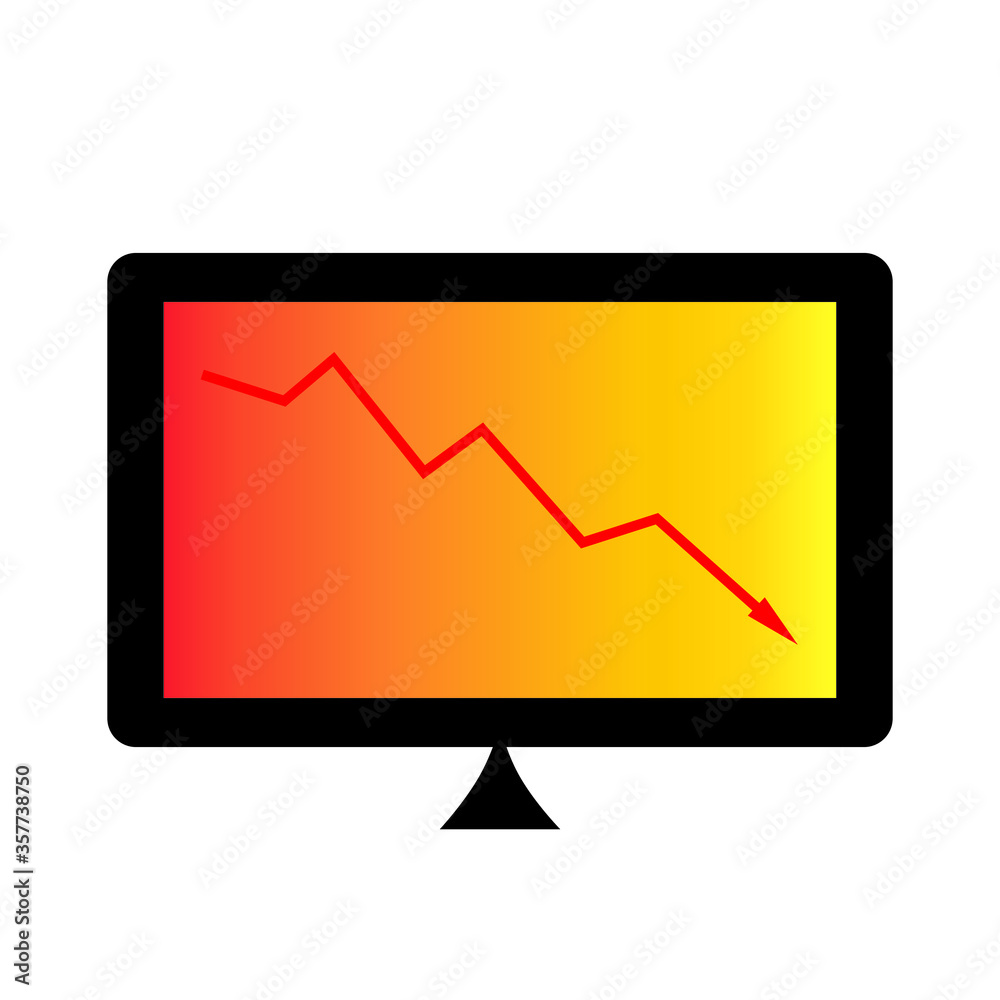 Chart shows loss on the stock exchange Chart shows loss on the stock exchange