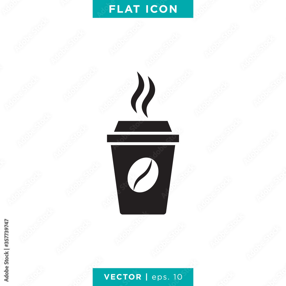 Hot Coffee Icon Vector Logo Design Template. Hot Coffee Icon Vector Logo Design Template.