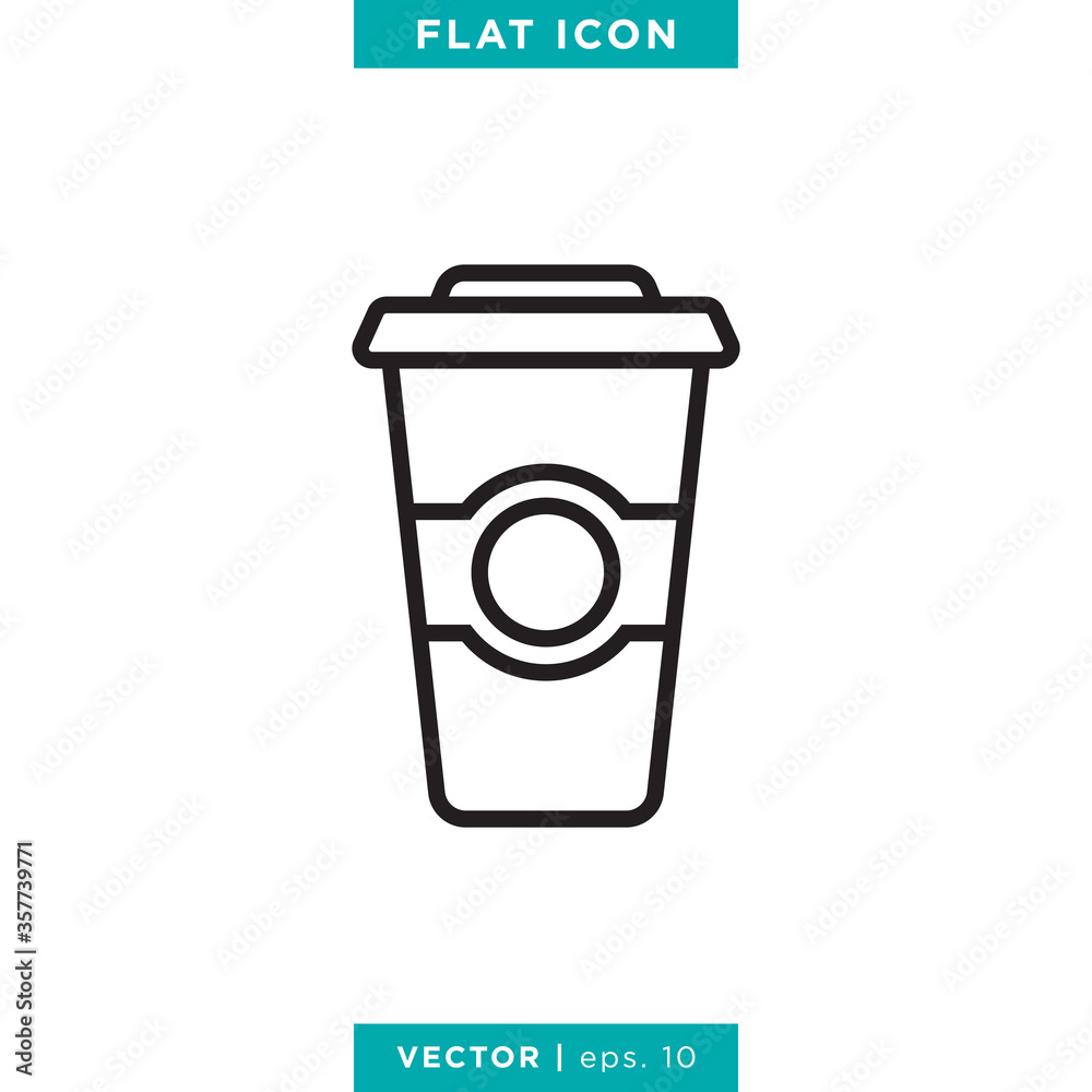 Paper Cup Icon Line Vector Logo Design Template. Editable Stroke. Paper Cup Icon Line Vector Logo Design Template. Editable Stroke.