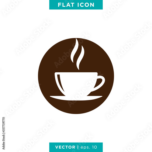 Hot Coffee Icon Vector Logo Design Template. Hot drink icon.