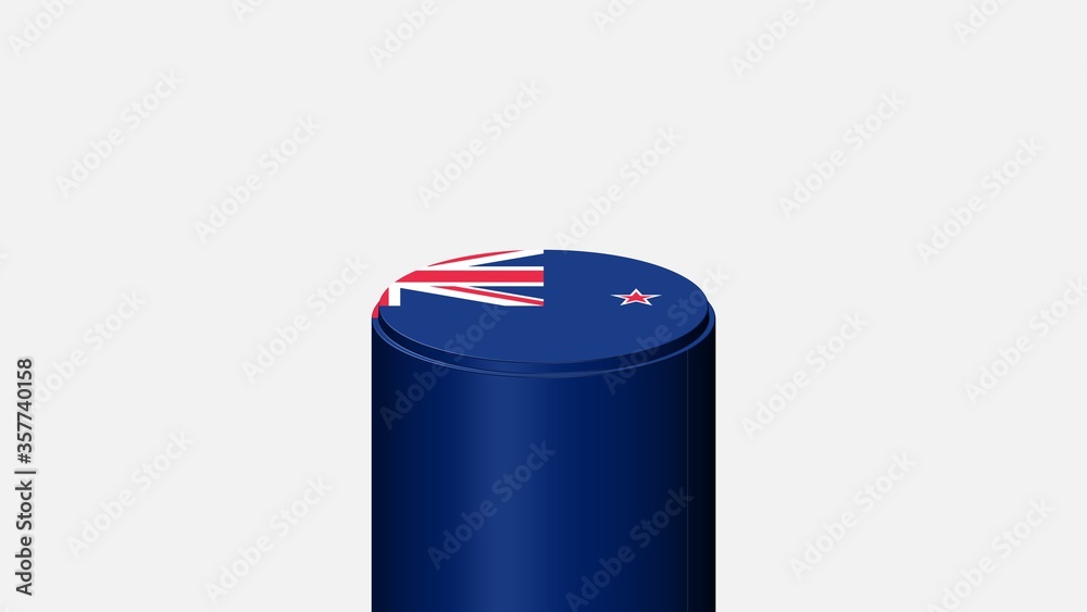 3D CYLINDER SHAPE NATIONAL FLAG : New Zealand 3D CYLINDER SHAPE NATIONAL FLAG : New Zealand