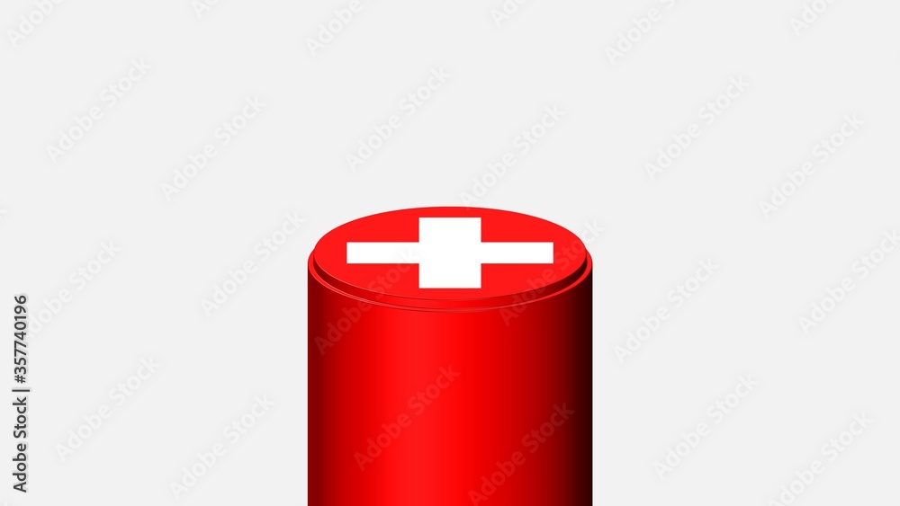 3D CYLINDER SHAPE NATIONAL FLAG : Switzerland 3D CYLINDER SHAPE NATIONAL FLAG : Switzerland