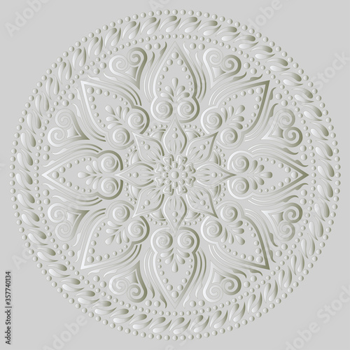 Mandala pattern white 3D gradient good mood