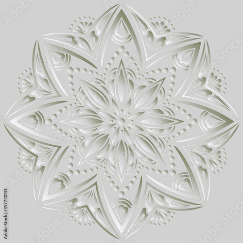 Mandala pattern white 3D gradient good mood