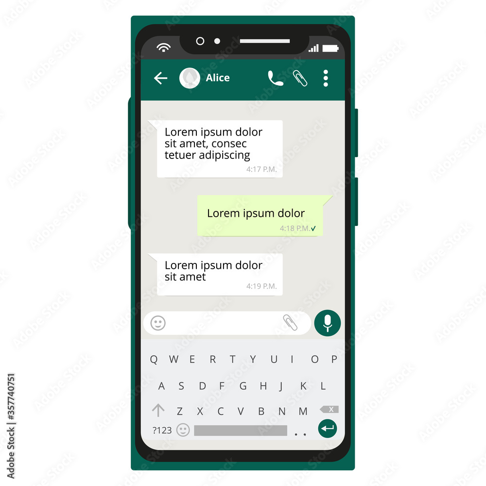 messenger chatting on smartphone